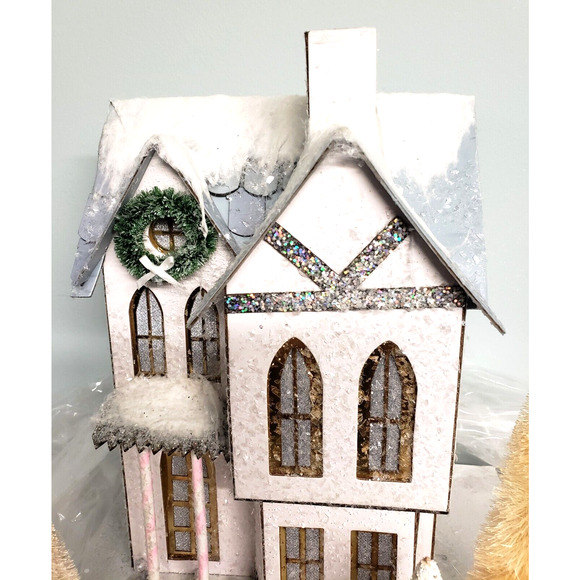 Holiday Village House Cody Foster Large 11" Putz Blue Mill Dog Sisal Trees - Picture 11 of 12